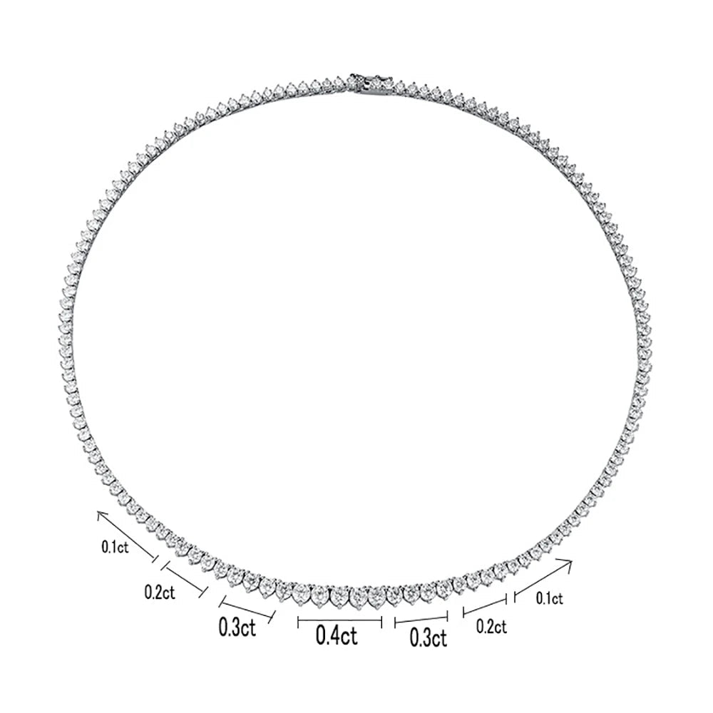 LILI – Elegante Collana Tennis con Moissanite (3 Griffe)