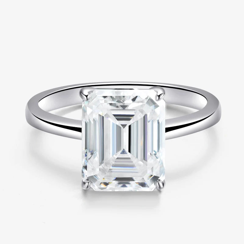SCO-Anello moissanite 4 ct taglio smeraldo 8×10 mm donna