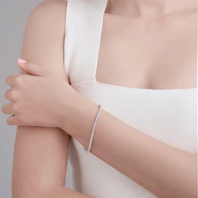 LEI- Bracciale Tennis in Moissanite a Pavé Totale