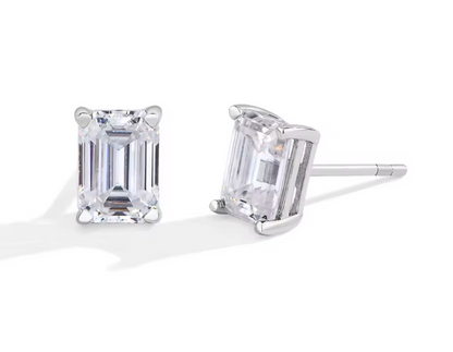 Moi - Orecchini in Moissanite Taglio Smeraldo