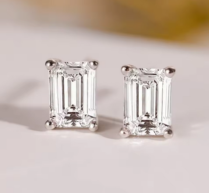 Moi - Orecchini in Moissanite Taglio Smeraldo