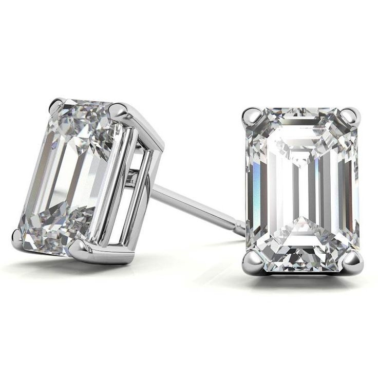 Moi - Orecchini in Moissanite Taglio Smeraldo