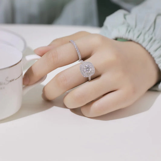 WEW-Anello da Sposa in Moissanite D Color 1CT