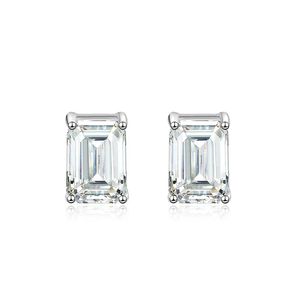 Moi - Orecchini in Moissanite Taglio Smeraldo