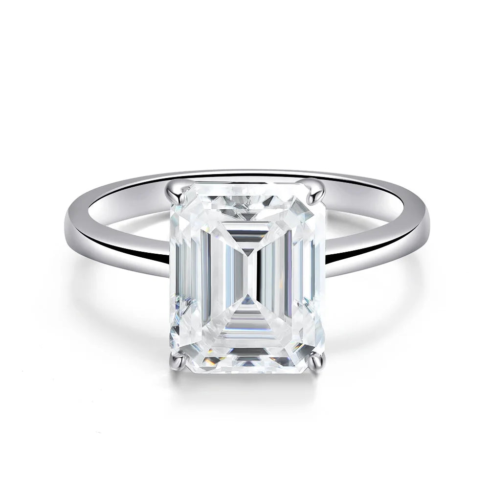 SCO-Anello moissanite 4 ct taglio smeraldo 8×10 mm donna