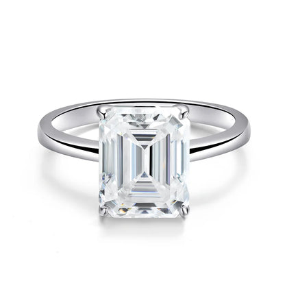 SCO-Anello moissanite 4 ct taglio smeraldo 8×10 mm donna