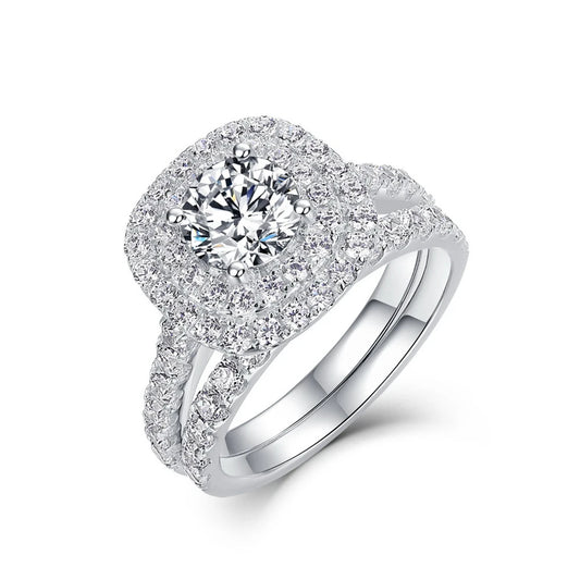 WEW-Anello da Sposa in Moissanite D Color 1CT