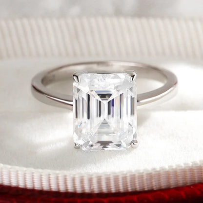 SCO-Anello moissanite 4 ct taglio smeraldo 8×10 mm donna