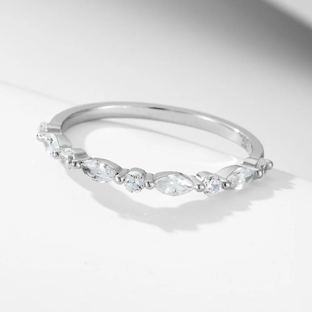 MNM-Set di Anelli in Argento sterling S925 con zircone 7x10mm 3,5CT
