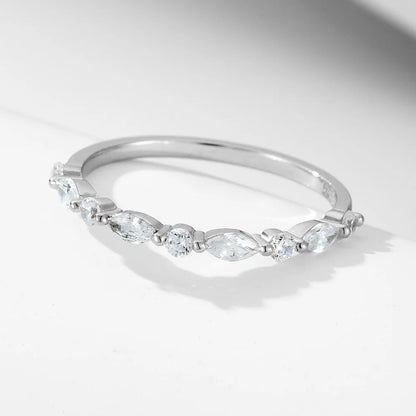 MNM-Set di Anelli in Argento sterling S925 con zircone 7x10mm 3,5CT