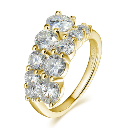 BIBO-Anello con doppia fila di Moissanite