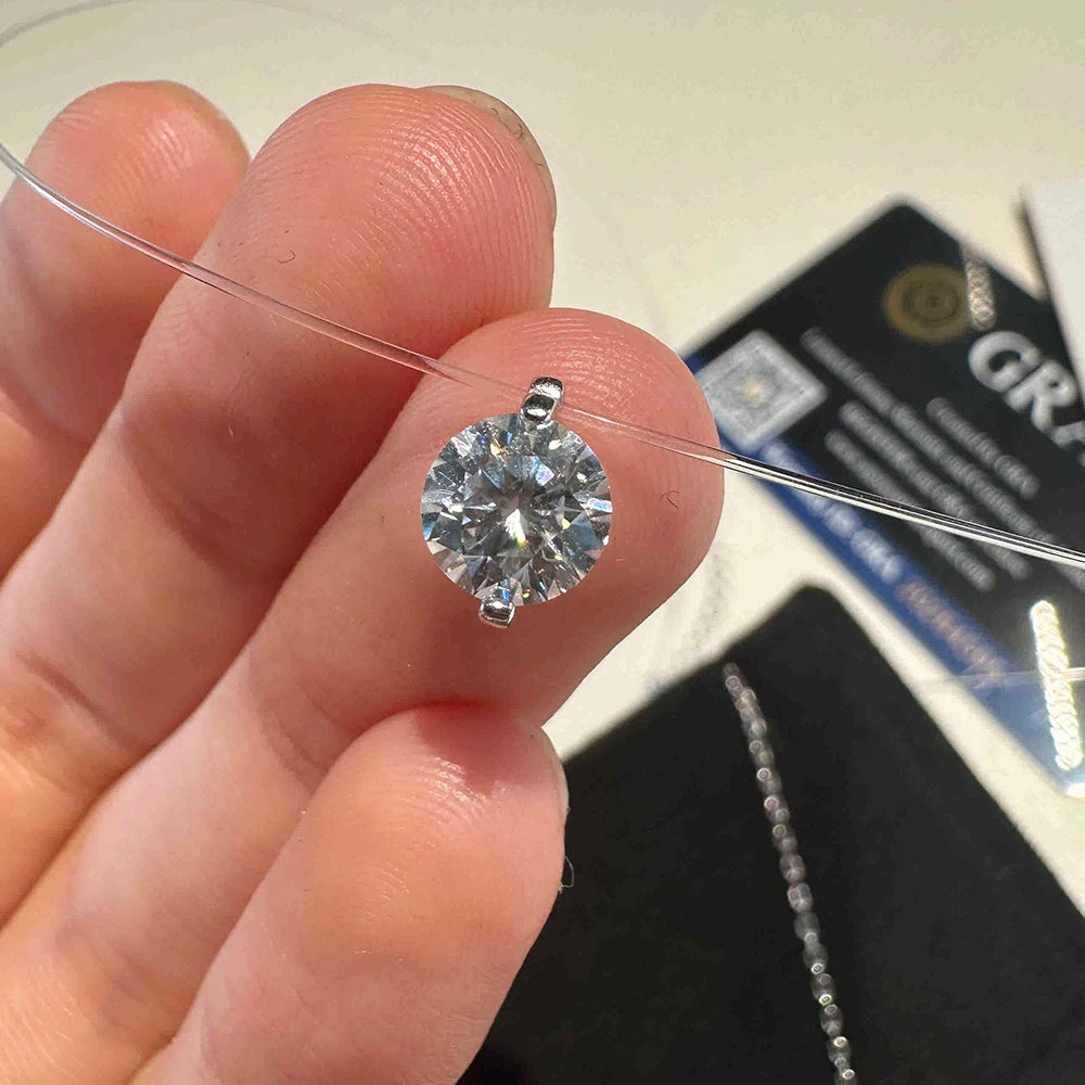LOVIS-Collana con Pendente in Moissanite da Donna
