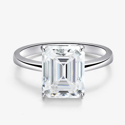 SCO-Anello moissanite 4 ct taglio smeraldo 8×10 mm donna