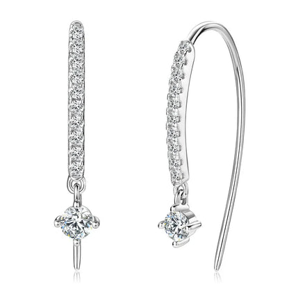 U-Orecchini a bottone a forma di U con moissanite rotonda