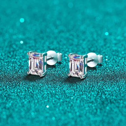 Moi - Orecchini in Moissanite Taglio Smeraldo
