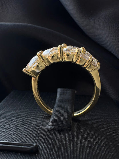 BIBO-Anello con doppia fila di Moissanite