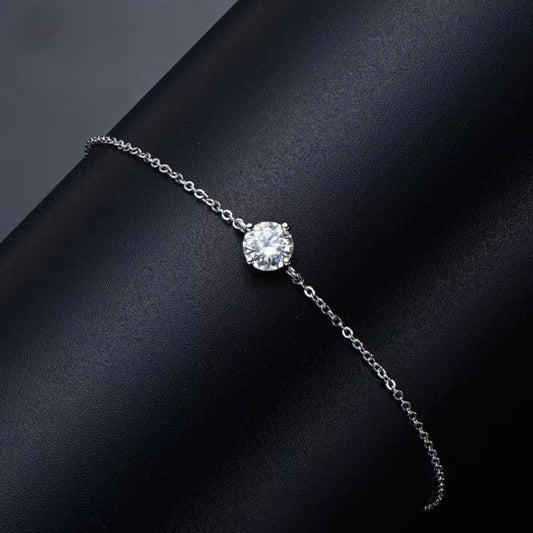KITI2-Bracciale da donna elegante, moissanite 1 carato, argento S925