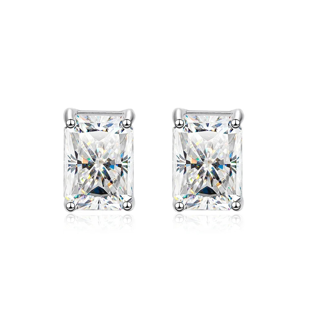 Moi - Orecchini in Moissanite Taglio Smeraldo