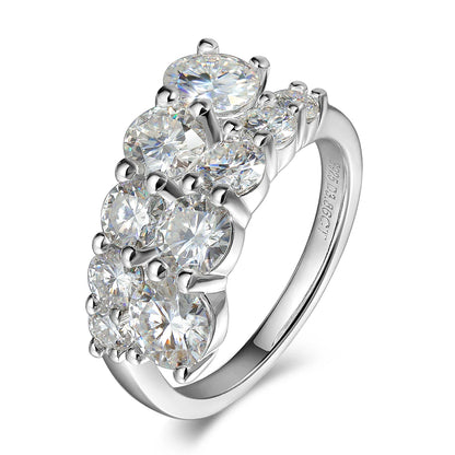 BIBO-Anello con doppia fila di Moissanite