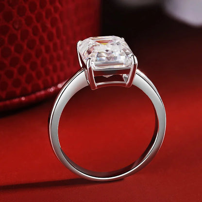 SCO-Anello moissanite 4 ct taglio smeraldo 8×10 mm donna