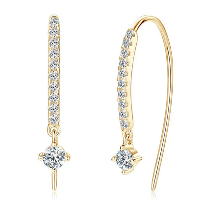 U-Orecchini a bottone a forma di U con moissanite rotonda