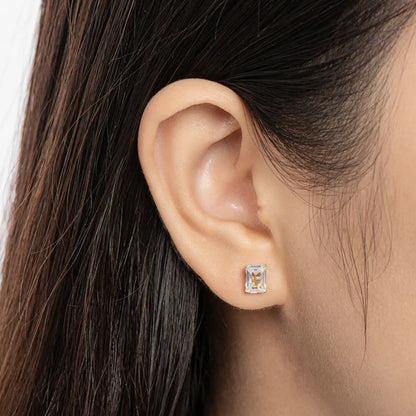 Moi - Orecchini in Moissanite Taglio Smeraldo