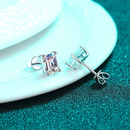 Moi - Orecchini in Moissanite Taglio Smeraldo
