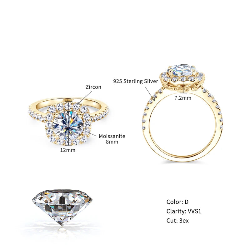 HALO-Moissanite Ring