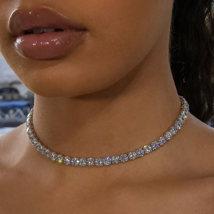 LOLINA- Collana da Tennis con Pietre Moissanite