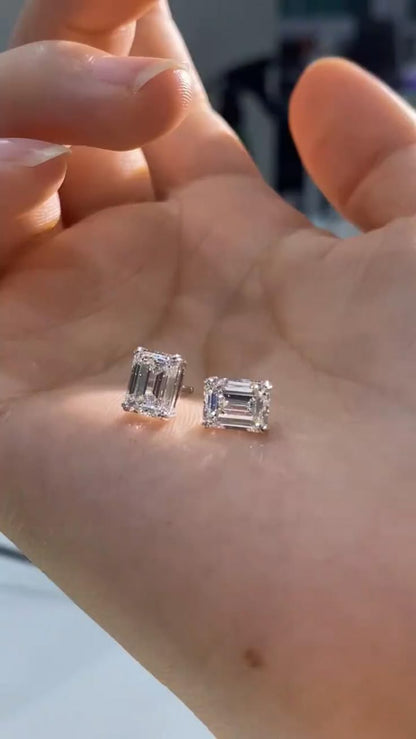 Moi - Orecchini in Moissanite Taglio Smeraldo