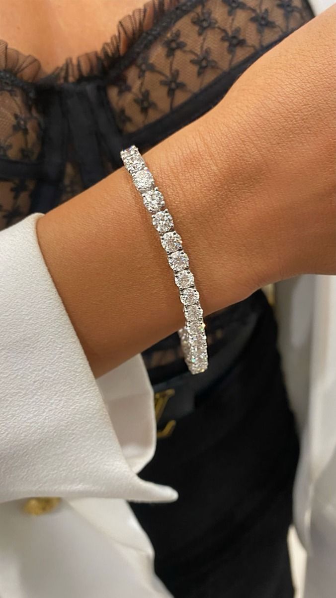 LEI- Bracciale Tennis in Moissanite a Pavé Totale